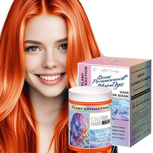 Vegan Semi Permanent Hair Color Mask - 10.15OZ Color Depositing Conditioner for Color-Treated Hair - Ammonia, Paraben, Sulfate & Cruelty-Free - Plant-Based Enhances Tones Hair (COPPER)