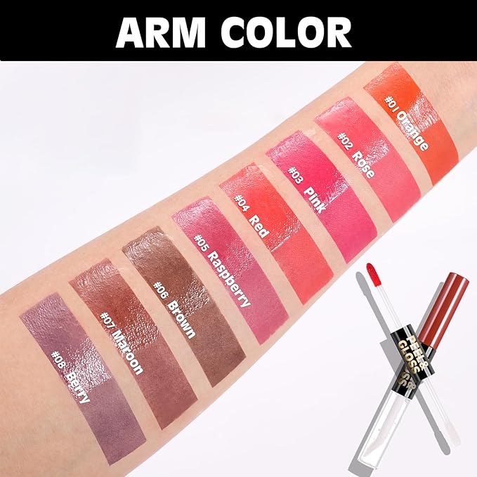 Lip Stain Peel Off Lip Oil 2 in 1 Combo Set, Berry Long Lasting Tattoo Lip Liner Stain, Transfer-Proof Lip Tint Matte Finish Moisturizing Lip Gloss for Women Daily Makeup, Easy to Apply