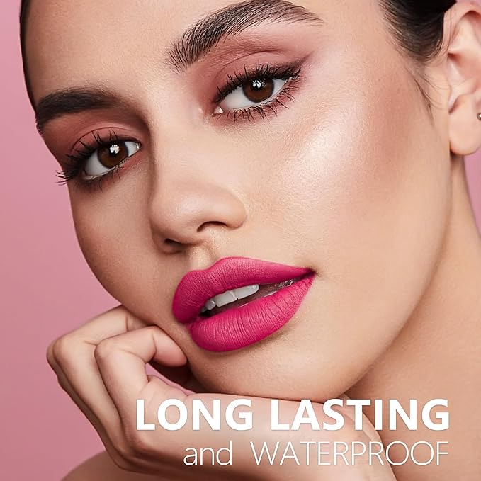 Nude Berry Pink Lipstick 3Pc Long Lasting Lipsticks for Women Pigmented Smudgeproof Transferproof Vegan Cruelty Free Lip Color, A61/66/44