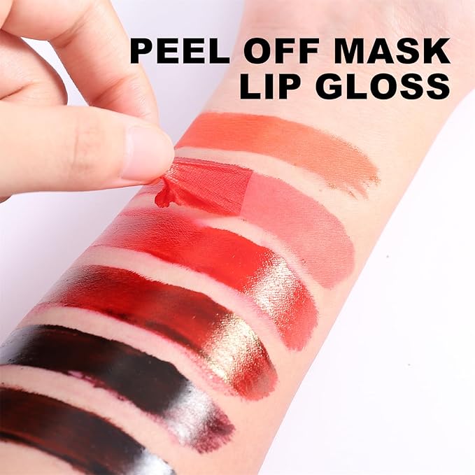 3 Colors Peel Off Matte Lip Liner Stain, Long Lasting Natural Peel Off Tattoo Lip Stain, Waterproof Non-Stick Cup Lip Tint Peel Off Lip Gloss, Lip Makeup Christmas Gifts for Women-04#05#06#