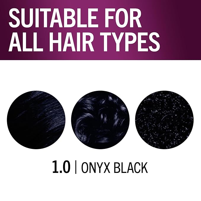 Schwarzkopf Keratin Permanent Hair Dye Cream, 1.0 Black Onyx, Professional Quality Color for Up to 100% Gray Coverage, Bond Enforcing System
