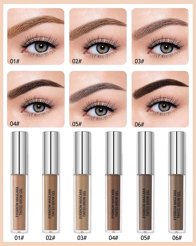 Waterproof Tinted Brow Gel-Long Lasting SmudgeProof Liquid Eyebrow Makeup,Eyebrow Mascara Tinted Brow Glue,Brow Filler Tint,Volumizing Enhance Brow Mascara,With Brow Razor Brush for Women-04Dark Brown