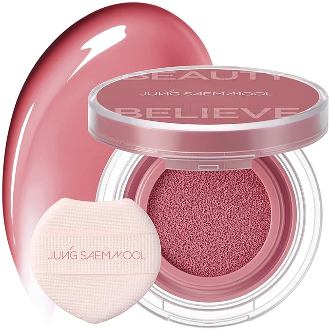JUNGSAEMMOOL Artist Cushion Blush (Rare Rose) | Easy to Blend, Lightweight, Hydrating Korean Makeup Cushion Blush for Dewy & Glowing Cheeks