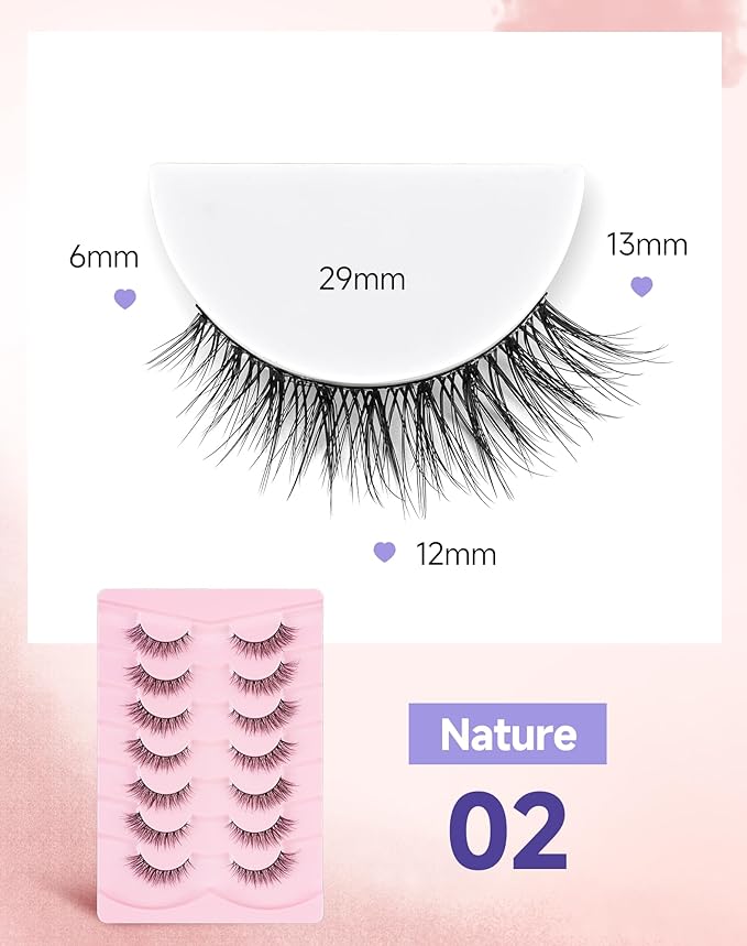 Natural Wispy Lashes False Eyelashes Strip Lashes Nature02