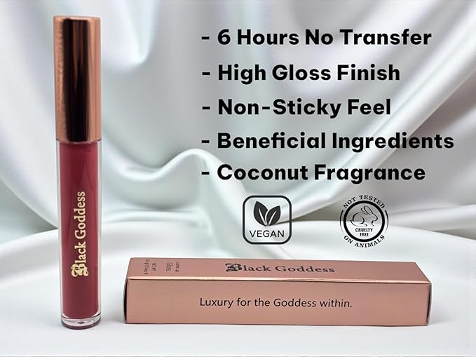 Black Goddess Lustre Lip Gloss | High Shine Gloss, Vegan and Cruelty Free (Hot Pink)