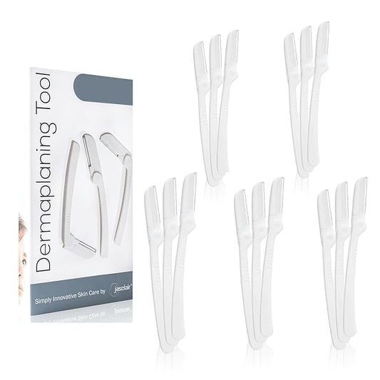 Dermaplaning Tool (15 Count) – Easy to Use Dermaplane Razor for Face – Facial Hair Removal for Women – Blade for Eyebrows and Peach Fuzz – Face Shavers for Women Help Exfoliate and Smooth the Skin