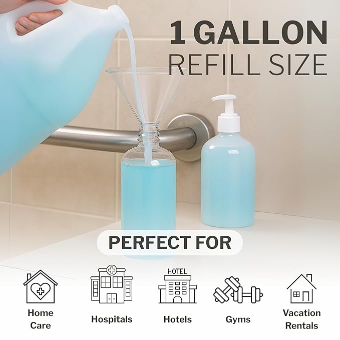 McKesson Body Wash and Shampoo - 1  Gallon Bulk Refill Full Body Wash with Aloe, Summer Rain Scent - Sensitive Skin & Hair 2‑in‑1