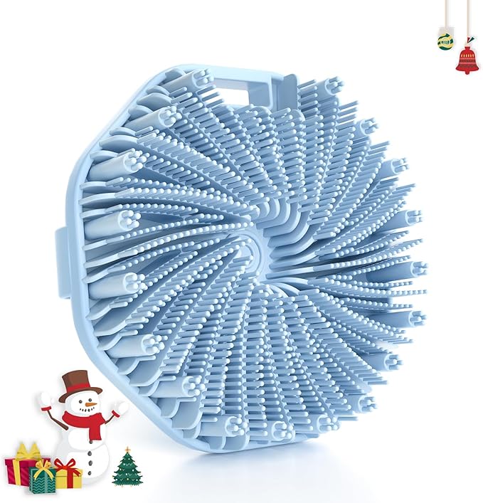 Silicone Body Scrubber, Exfoliating Body Wash Scrubbers Exfoliator, Shower Body Brush for Effective Showering Exfoliation and Gentle Massage (Blue)