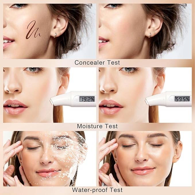 Mushroom Head Air Cushion CC Cream - BB Cream Face Makeup for Mature Skin, Moisturizing Cover Balm Foundation & Long-Lasting Color Correcting Concealer, Even Skin Tone for All Skin Types (Deep Brown)