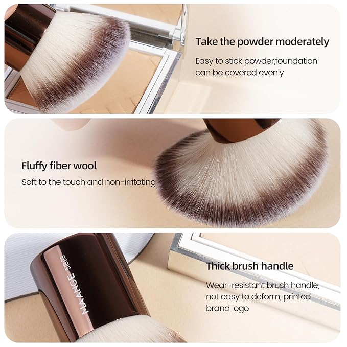 MAANGE 8 Pcs Makeup Brushes with Bag, Double-End Multi-functional Makeup Brushes for Blending Liquid Powder Concealer Cream Blush (Coffee Brown)