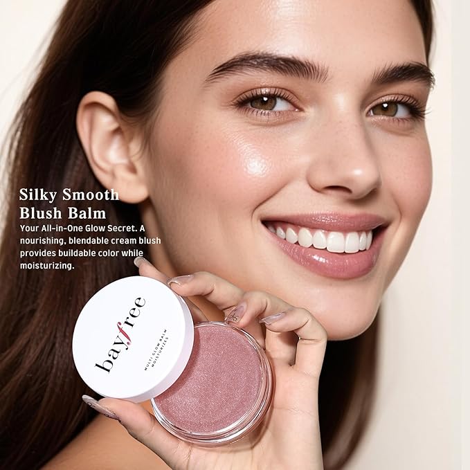 bayfree Multi Glow Balm, Cream Blush for Cheeks, Blush Balm Face Makeup, Radiant Finish, Hydrating, Creamy, Lightweight & Blendable Color, Face Makeup, 0.63 Oz