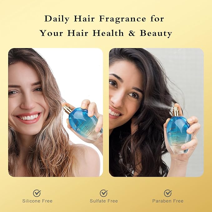Hair Perfume for Women, Christmas Gift Birthday Gifts for Mom and girls, Leave In Conditioner Spray with Vitamin B5, Hair Care Fragrance, Hair Oil Mist, Oceanic Osmanthus, 2.5 fl oz