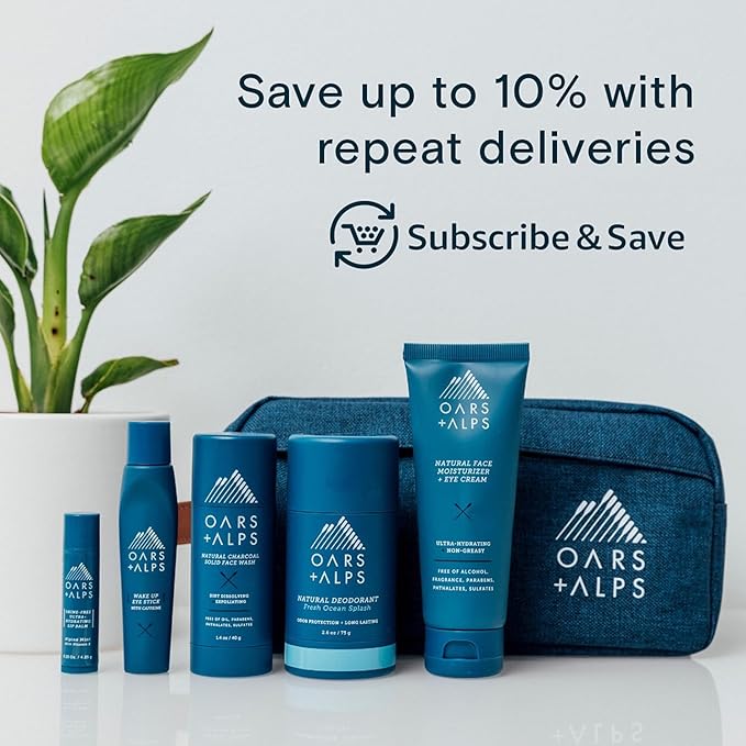 Oars + Alps Men's Moisturizing Face & Body Wash, Body Wash with Vitamin E and Antioxidants, Sulfate Free, Fresh Ocean Splash, 3pk