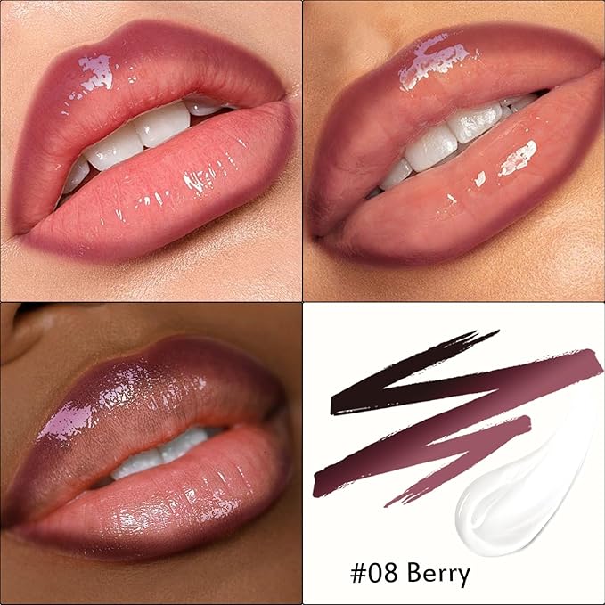 Lip Stain Peel Off Lip Oil 2 in 1 Combo Set, Berry Long Lasting Tattoo Lip Liner Stain, Transfer-Proof Lip Tint Matte Finish Moisturizing Lip Gloss for Women Daily Makeup, Easy to Apply