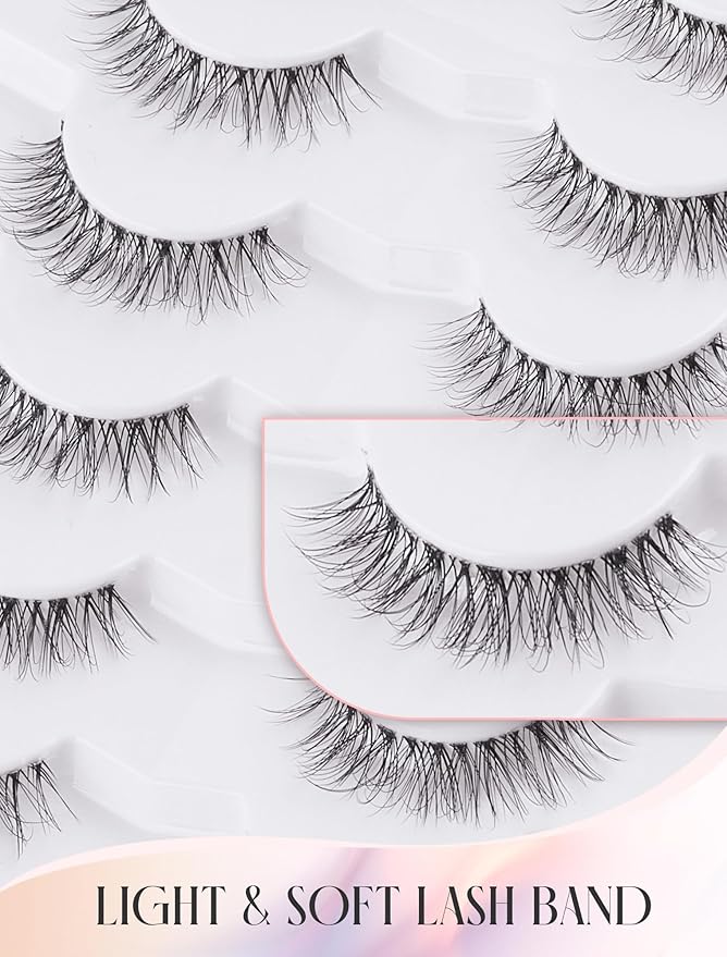 Natural Lashes Mink Natural Eyelashes False Eyelashes Natural Look False Lashes Wispy Eye Lashes Cat Eyelashes Fake Lashes KD286