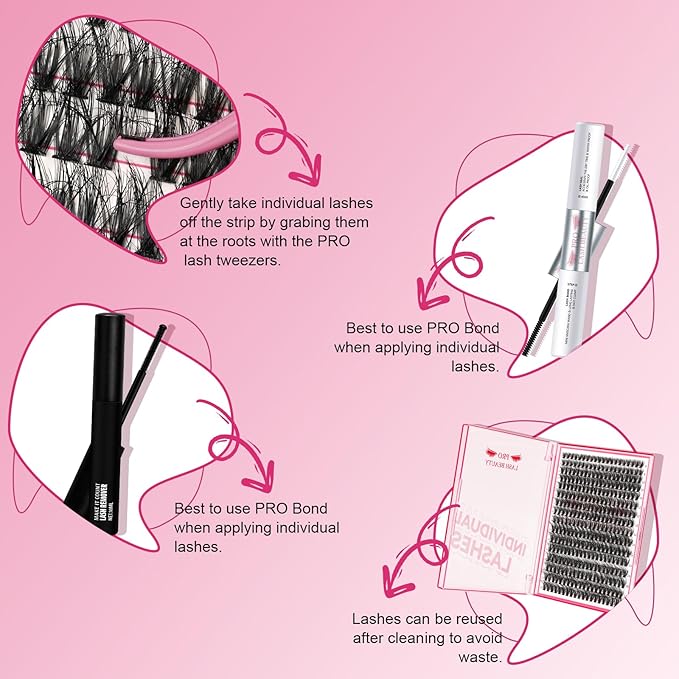 Lash CIusters 320Pcs Individual Lashes 3D Wispy Cluster Lashes Natural Look Eyelash Clusters Faux Mink Wispy Lashes 40D-D Mixed DIY Lash Extension (3D Wispy-40D-D,8-16mix)