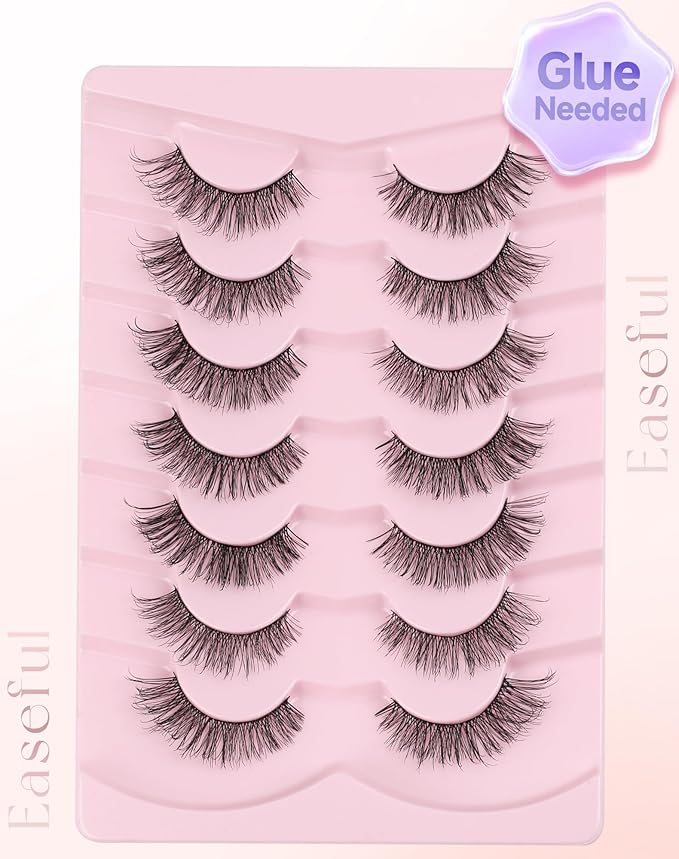 Natural Lashes Natural Eyelashes Natural Look Wispy Lashes Mink Lashes False Eyelashes Fake Eyelashes C Curl Lashes Strip Lashes Bright-03