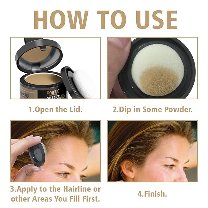 Root Cover Up Powder for Women - Light-Blonde Hair Fibers for Thinning Hair Shadow Powder, 2 Pack (Blonde)