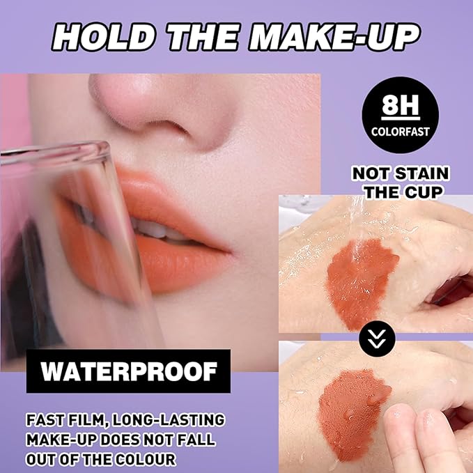 Dulele Dark Red Purple Green Black Matte Liquid Lipstick Gift Set, High Pigmented Lip Gloss for Girls & Women, Long Lasting 24 Hours Waterproof Lip Stain for Halloween Cosplay Goth Costume Makeup