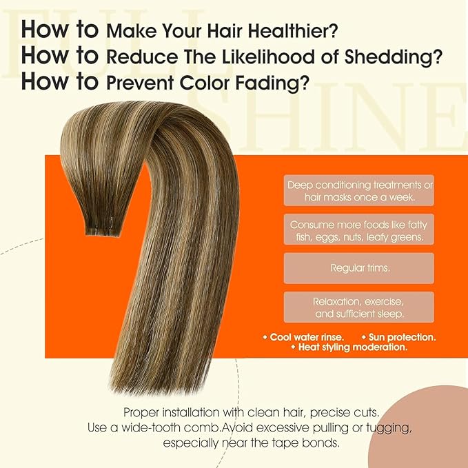 Full Shine Injection Tape in Hair Extensions Color 4/24/4 Bridal Hairstyles Lightweight Natural Straight Human Hair Tape in Extensions 20Inch 50G 20Pcs Seamless Invisible Extension
