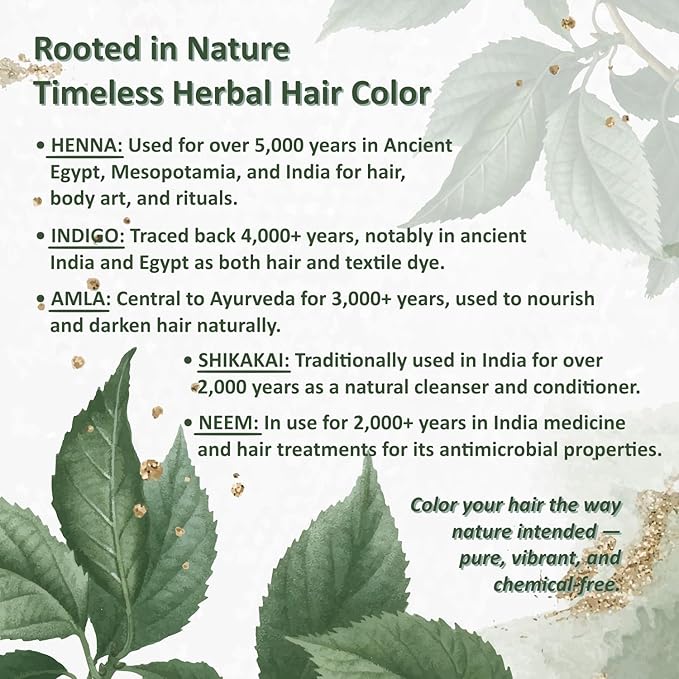 100% Organic Henna Hair Color – Natural, Chemical-Free Hair Dye for Rich, Vibrant Color & Gloss – Grey Coverage, Safe for All Hair Types, Vegan Non-Toxic, Herbal Hair Treatment (INDIGO)