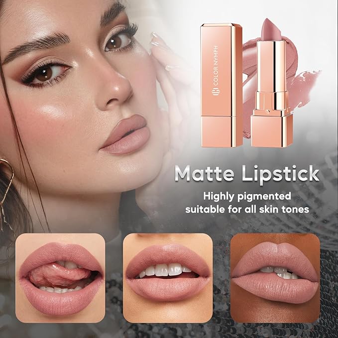 Color Nymph Full Cosmetics Set for Beginner, Makeup Gift Kit for Girls, Women & Teens, Sequin Make up Bag for Starters Includes Lip Gloss, Lipstick, Liquid Blush, Eye shadow Palette, Mascara etc