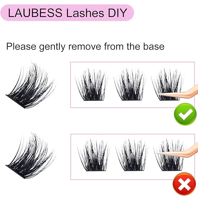 Cluster Lashes 72pcs Individual Lashes D Curl Lash Clusters Fluffy Volume Eyelash Clusters Soft DIY Lash Extension Kit Cluster Eyelash Extensions (03-0.07D, 16mm)