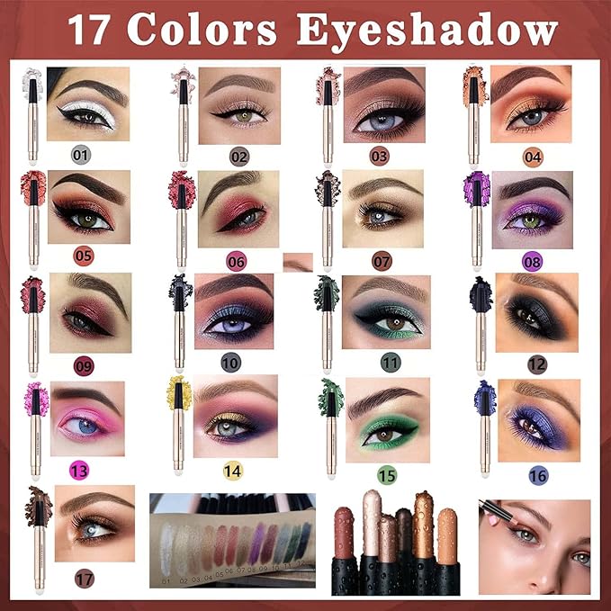 Waterproof Hypoallergenic Eyeshadow Pencil in Bright Brown #17