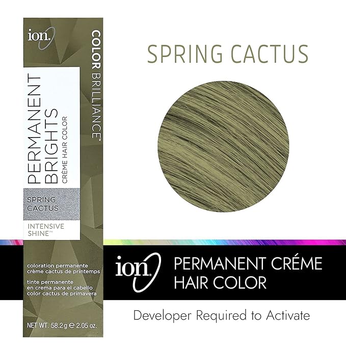 Ion Permanent Brights Creme Hair Color Pastel Spring, Vegan, Cruelty Free, PPD Free, 100% Gray Coverage, Long Lasting, Fade Resistant Color, 2.05 oz