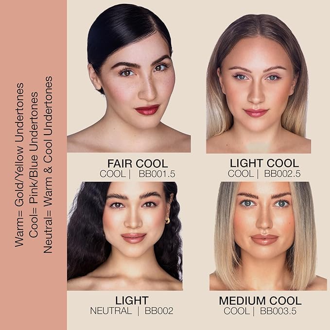Bellapierre BB Cream SPF 20 – Mineral Sunscreen & Liquid Foundation, Lightweight Face Moisturizer with Buildable Coverage, Matte Finish, Non-Toxic, Paraben-Free, Cruelty-Free – 1.7 oz - Medium Cool