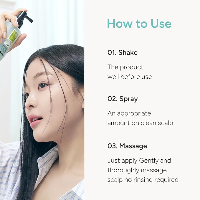 Purifying Hair & Dry Scalp Treatment Mist – Korean Hair Care with Triple Mint Complex for Oil Control, Soothing & Leave-In Conditioner – Paraben, Silicone & Sulfate Free – Green Breeze, 3.38 fl oz