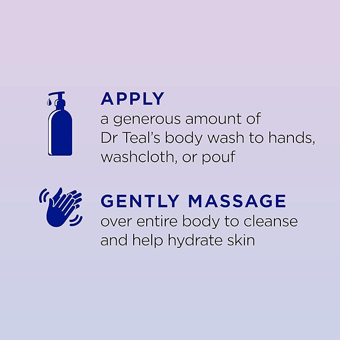 Dr Teal's Body Wash with Pure Epsom Salt, Sleep Blend with Melatonin, 24 fl oz (Pack of 4)
