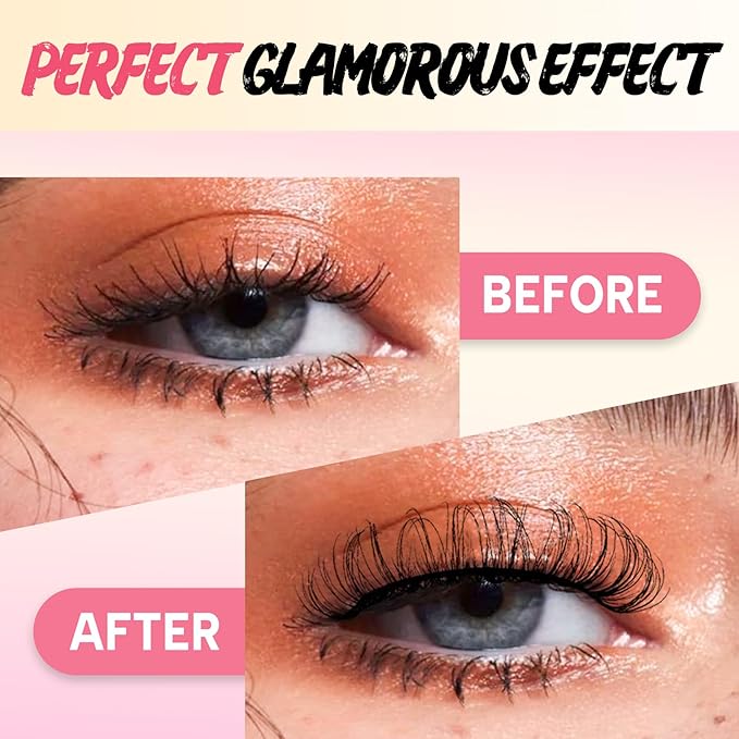 Ahrikiss Russian Strip Lashes That Look Like Extensions D Curl Fluffy False Eyelashes 10 Pairs Wispy Natural Fake Lashes Pack Fluffy 3D Volume Fake Lashes (D05)