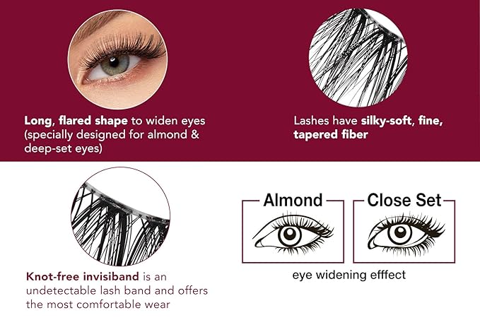Ardell Extension FX D Curl False Eye Lashes for Eye Widening Effect, 4 pack