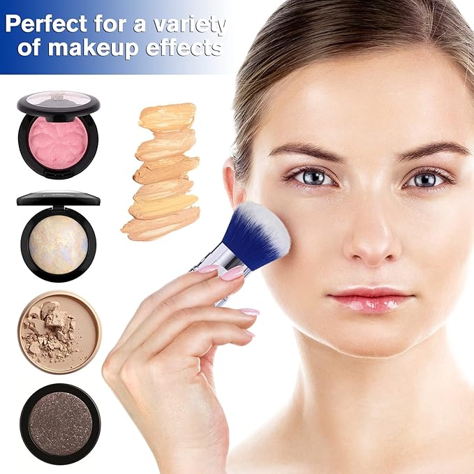 Retractable Kabuki Makeup Brush Travel Powder Brush for Foundation, Blush, Bronzer, Concealer, Portable Brush w/Cover…