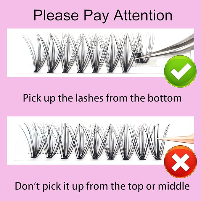 Lash Clusters LAUBESS Individual Lashes Waterproof Eyelash Clusters Mixed Tray Cluster Eyelash Extensions Soft Cluster Lashes for Beginners (20D-D-16)
