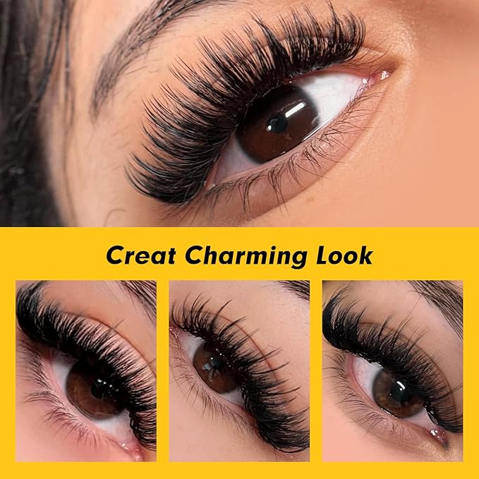500 Wispy Promade Fans 7D 0.05 Wispy Premade Lash Fans D Curl Loose Premade Fans Lash Extensions 10mm Handmade Spiky Volume Promade Eyelash Fans Pointed Thin Base Premade Lash Fans(7D,0.05-D-10mm)