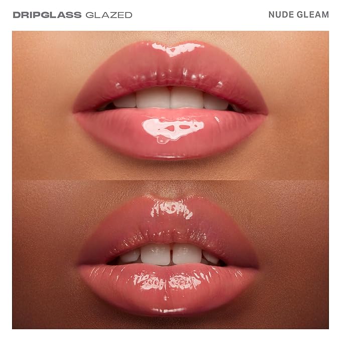 MORPHE Dripglass High Shine Lip Gloss - Semi-Sheer or Full Coverage Lip Color with Glass-Like Shine and Nonsticky Finish - Infused With Squalane & Vitamin E - Nude Gleam (0.13 Fl Oz)
