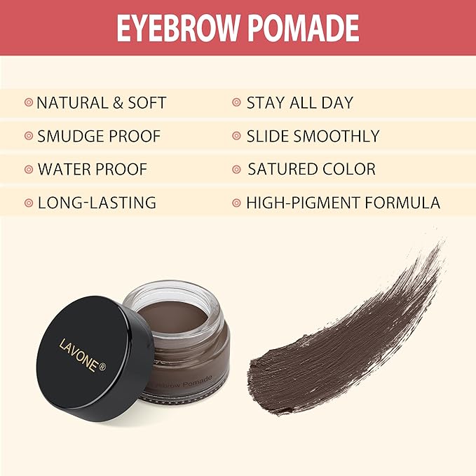 LAVONE Hair-Like Eyebrow Pen Makeup kit, Eyebrow Pencils for Women with Waterproof Microblading Eyebrow Pencil, Eyebrow Pomade, Eyeliner and Eyebrow Brush, Create Full, Natural Brows, Black Brown