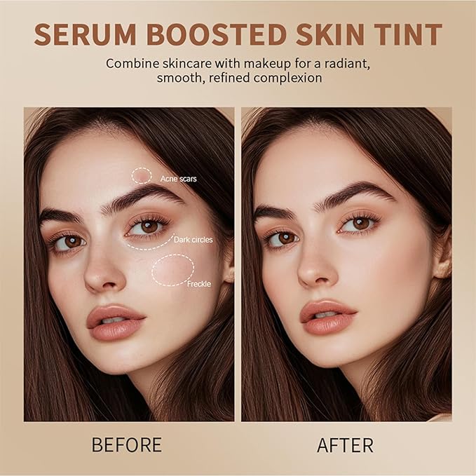 Foundation Stick Beauty Balm Serum Boosted Skin Tint, Serum Boosted Skin Tint Balm, Solid Tinted Moisturizing SerumContour Stick Foundation FaceStick, Longwear ContourStick, Natural Finish (#6)