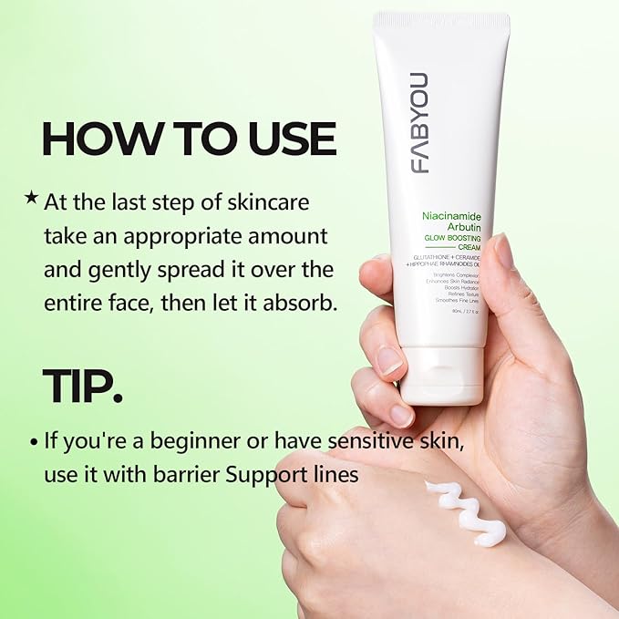 Niacinamide Arbutin Glow Boosting Cream 2.71 fl oz - Korean Skin Care for Long-Lasting Hydration & Smooth, Even Skin Tone with 10% Niacinamide & Arbutin, Deep Moisture Cream for Face