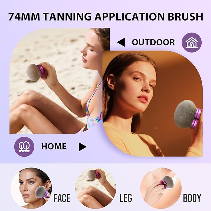 SAM SUGAR Extra Large Body Makeup Brush for Self Tanner Brush 3 Inch Width Head Kabuki Brush Leg Makeup & & Bronzer Self Tan Applicator