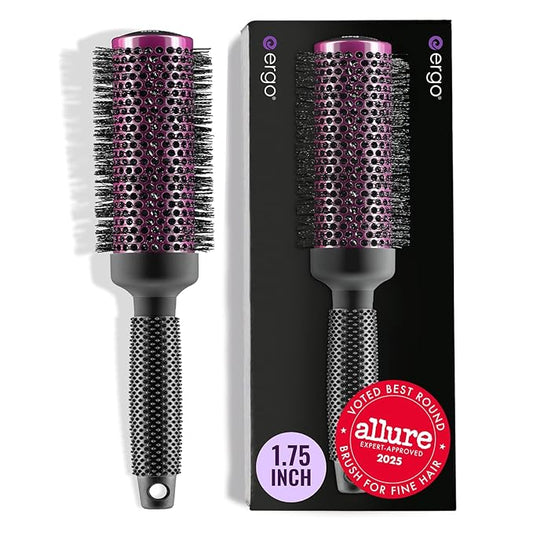 ERGO Super Gentle Round Hair Brush for Blow Out - Salon Quality Salon Brushes for Women - Volumizing Blowout Brush - Wet & Dry Use - ERG43: 1.75