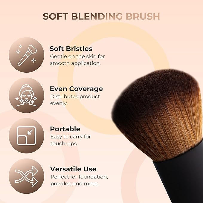 4pc Full Size Kit (Light Tan) Mineral Makeup Matte Translucent Loose Foundation + Kabuki Brush + Concealer + Finishing Setting Powder + Bare Face Full Coverage SPF 30 All Skin Types Waterproof