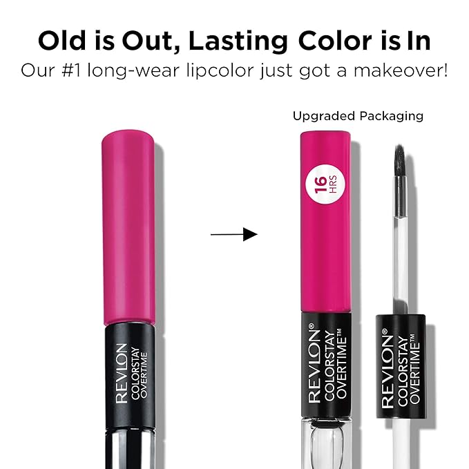 Revlon Liquid Lipstick with Clear Lip Gloss, ColorStay Overtime Lipcolor, Dual Ended with Vitamin E, 560 Taupe Time, 0.07 Fl Oz