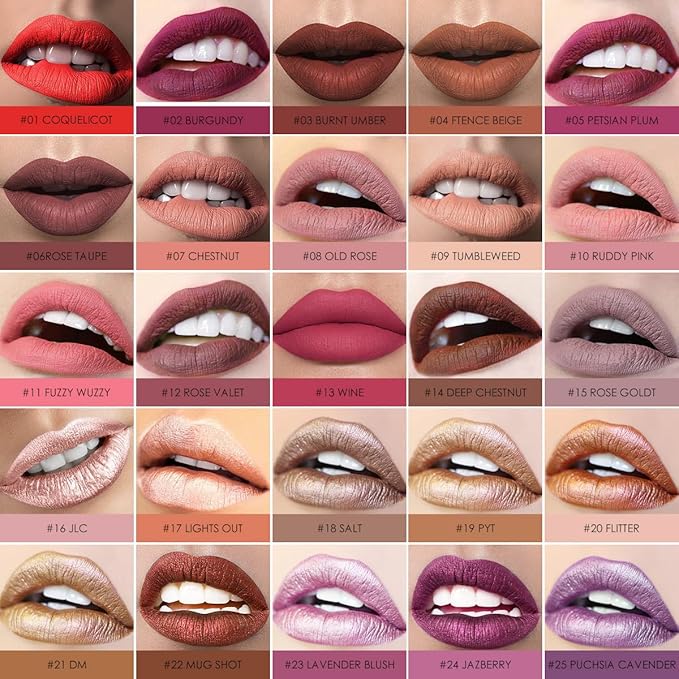 FOCALLURE Ultra Matte Liquid Lipstick,Longwear Rich Lip Colors,Easy to Create a Sexy Lips with High-grade Formula,Long Lasting Waterproof Lipstick Make Up,#49