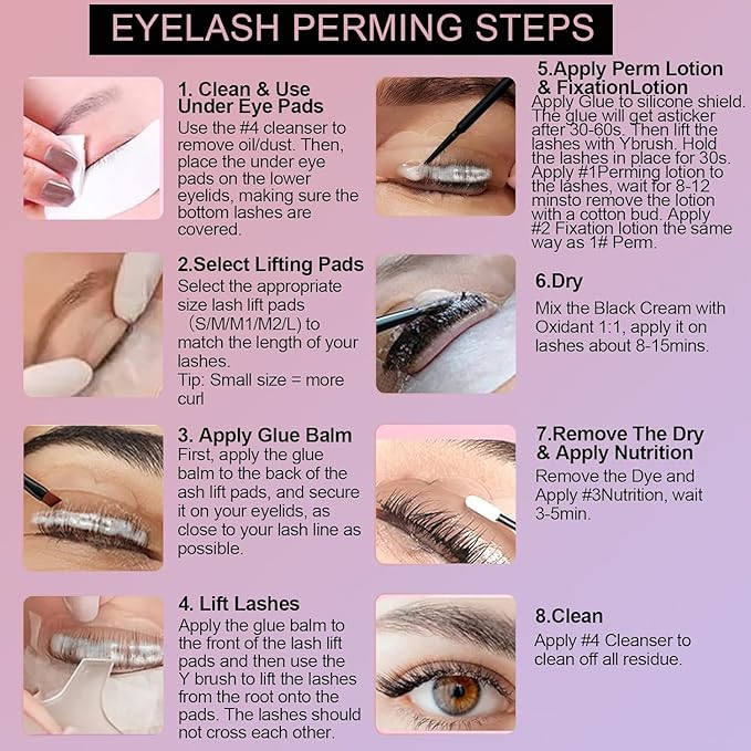 Brow Lamination Kit & Lash Lift Kit, Eyebrow Lamination kit, Eyelash Perm Kit, Brows & lashes lifting Kit, Instant Eyebrow Lift Kit for Fuller Thicker Brows, Professional Salon and Home DIY Use