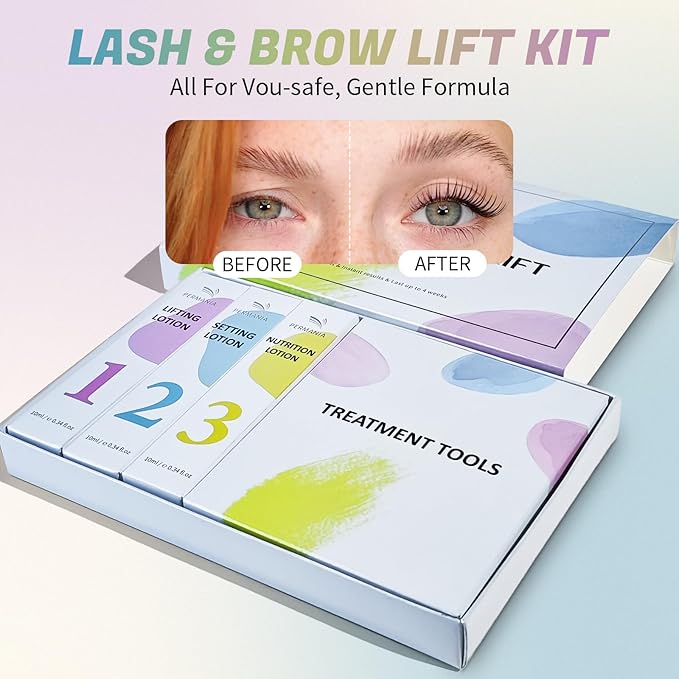 PERMANIA Korean Lash Lift Kit, Tube Design Easy to Apply Brow Lamination Kit, for Natural Results Instant Lifting & Curling with Detailed Instruction (with Glue Balm)