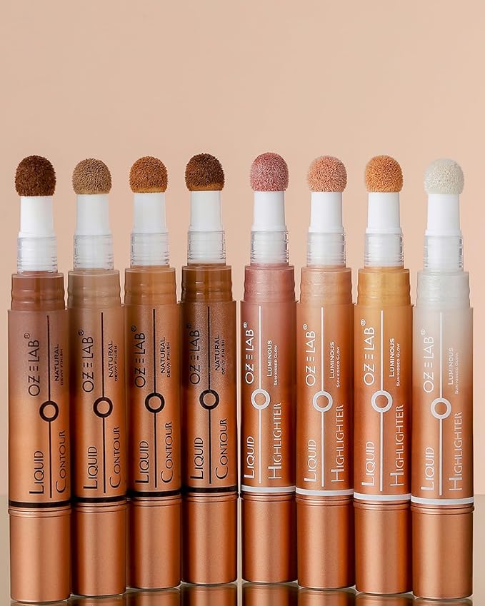 Angelo Glow Liquid Highlighter Wand Rose Gold – Buildable Illuminating Makeup Stick for Face and Body – Radiant Finish, 6ML/0.21FL.OZ，PACK OF 1