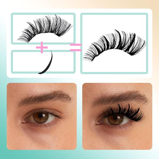 GEMERRY Lash Clusters Kit 100D Long 12-21mm with Spikes Cluster Eyelash Extensions Kit DIY Wispy Natural Lash Clusters with Lash Bond and Seal Spiky Individual Lashes Eyelashes